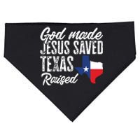 God Made Jesus Saved Texas Raised Texas Pride State USA-Made Doggie Bandana