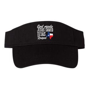 God Made Jesus Saved Texas Raised Texas Pride State Valucap Bio-Washed Visor