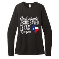 God Made Jesus Saved Texas Raised State Womens CVC Long Sleeve Shirt