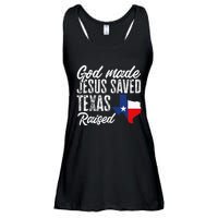 God Made Jesus Saved Texas Raised State Ladies Essential Flowy Tank