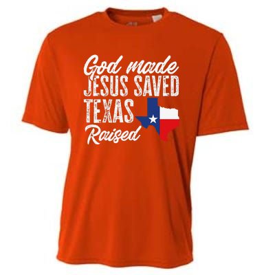 God Made Jesus Saved Texas Raised Texas Pride State Cooling Performance Crew T-Shirt