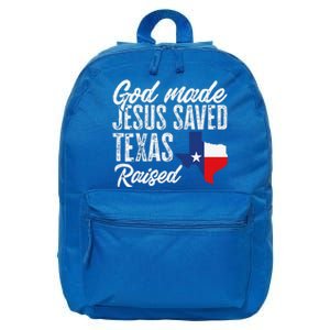 God Made Jesus Saved Texas Raised Texas Pride State 16 in Basic Backpack