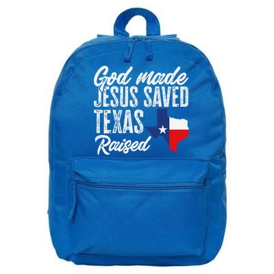 God Made Jesus Saved Texas Raised Texas Pride State 16 in Basic Backpack