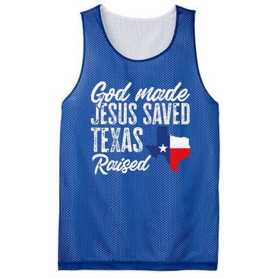 God Made Jesus Saved Texas Raised Texas Pride State Mesh Reversible Basketball Jersey Tank