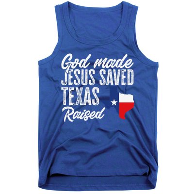 God Made Jesus Saved Texas Raised Texas Pride State Tank Top