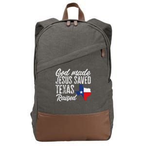 God Made Jesus Saved Texas Raised Texas Pride State Cotton Canvas Backpack