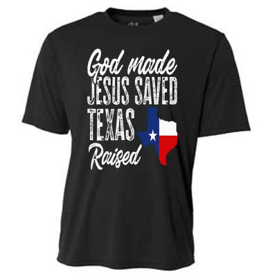 God Made Jesus Saved Texas Raised Texas Pride State Cooling Performance Crew T-Shirt