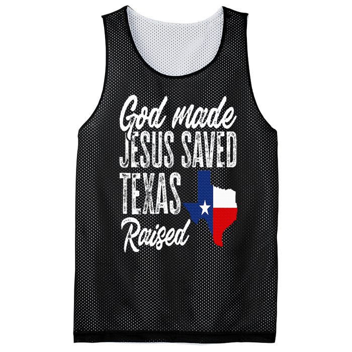 God Made Jesus Saved Texas Raised Texas Pride State Mesh Reversible Basketball Jersey Tank