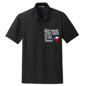 God Made Jesus Saved Texas Raised Texas Pride State Dry Zone Grid Polo