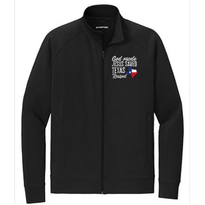 God Made Jesus Saved Texas Raised Texas Pride State Stretch Full-Zip Cadet Jacket