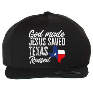 God Made Jesus Saved Texas Raised Texas Pride State Wool Snapback Cap