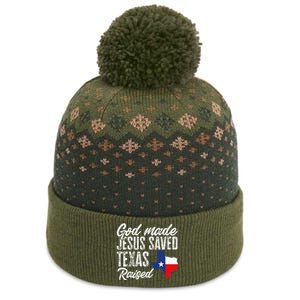 God Made Jesus Saved Texas Raised Texas Pride State The Baniff Cuffed Pom Beanie