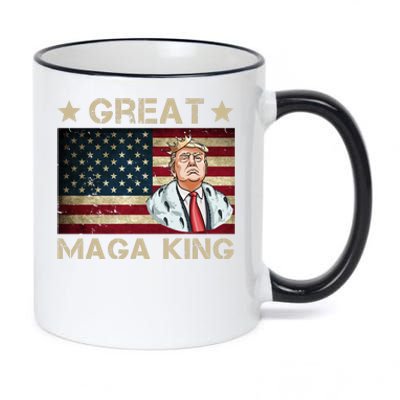 Great Maga King Trump USA Flag 11oz Black Color Changing Mug