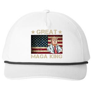 Great Maga King Trump USA Flag Snapback Five-Panel Rope Hat