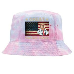 Great Maga King Trump USA Flag Tie-Dyed Bucket Hat