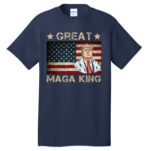 Great Maga King Trump USA Flag Tall T-Shirt