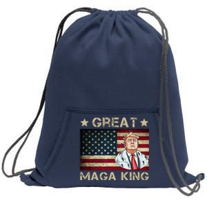 Great Maga King Trump USA Flag Sweatshirt Cinch Pack Bag