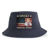 Great Maga King Trump USA Flag Sustainable Bucket Hat