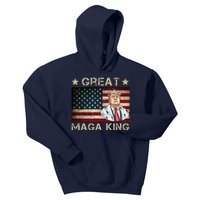 Great Maga King Trump USA Flag Kids Hoodie