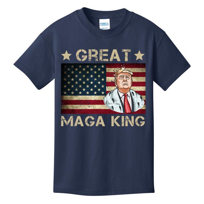 Great Maga King Trump USA Flag Kids T-Shirt