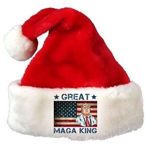 Great Maga King Trump USA Flag Premium Christmas Santa Hat