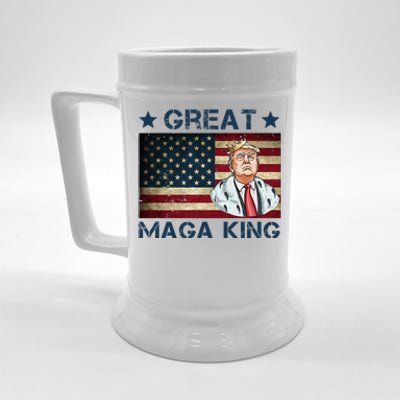 Great Maga King Trump USA Flag Beer Stein