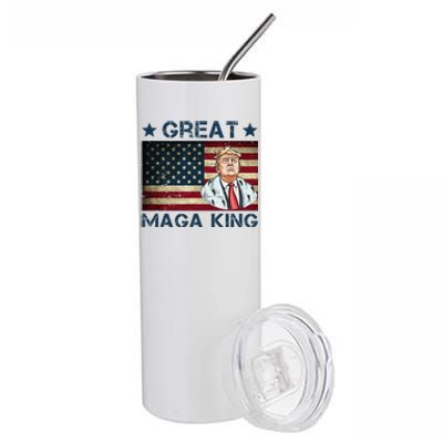 Great Maga King Trump USA Flag Stainless Steel Tumbler