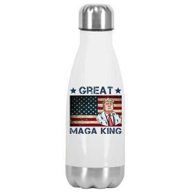 Great Maga King Trump USA Flag Stainless Steel Insulated Water Bottle