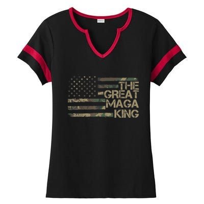 Great Maga King ,Maga King, The Great Maga King, Ultra Maga Ladies Halftime Notch Neck Tee