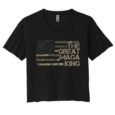 Great Maga King ,Maga King, The Great Maga King, Ultra Maga Women's Crop Top Tee