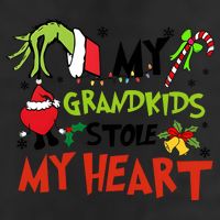 Grinchmas My Kids Stole My Heart Funny Christmas 7 Panel Mesh Trucker Snapback Hat