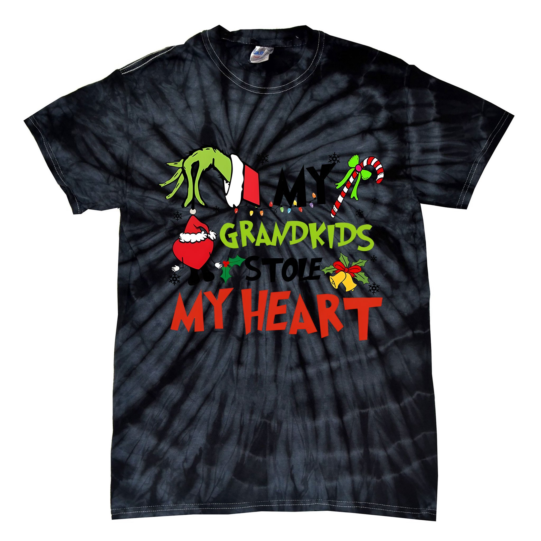 Grinchmas My Kids Stole My Heart Funny Christmas Tie-Dye T-Shirt