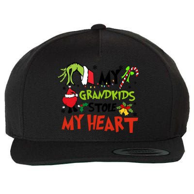 Grinchmas My Kids Stole My Heart Funny Christmas Wool Snapback Cap