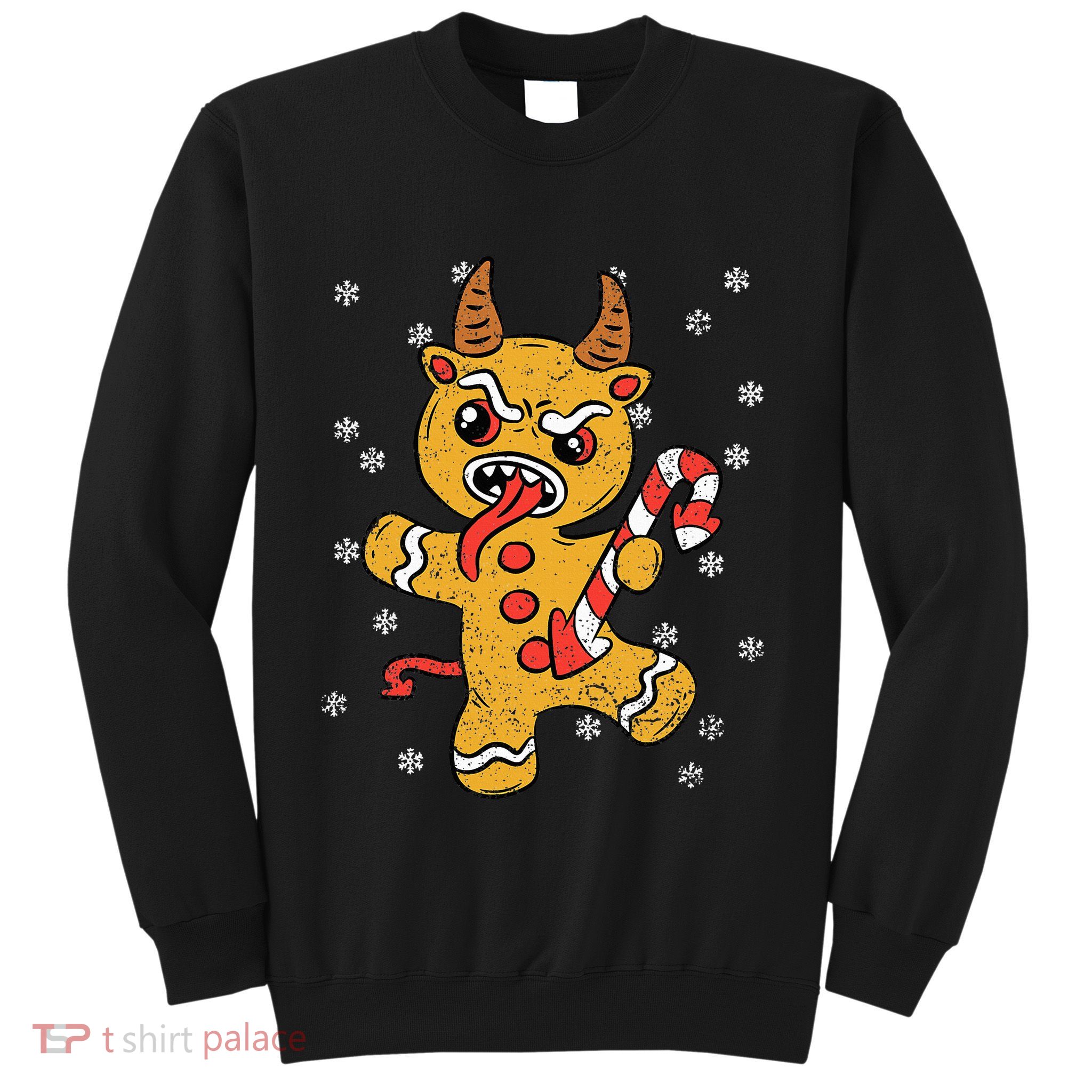 Gingerbread Man Krampus Christmas Pajama Xmas Candy Cane Sweatshirt