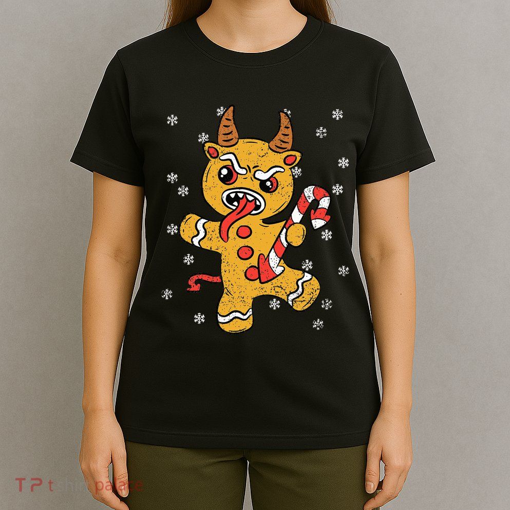 Gingerbread Man Krampus Christmas Pajama Xmas Candy Cane T-Shirt