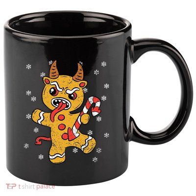 Gingerbread Man Krampus Christmas Pajama Xmas Candy Cane 11oz C Handle Ceramic Mug