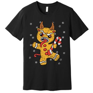 Gingerbread Man Krampus Christmas Pajama Xmas Candy Cane Premium T-Shirt