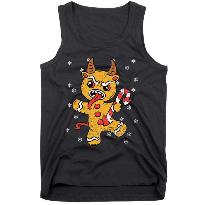 Gingerbread Man Krampus Christmas Pajama Xmas Candy Cane Tank Top