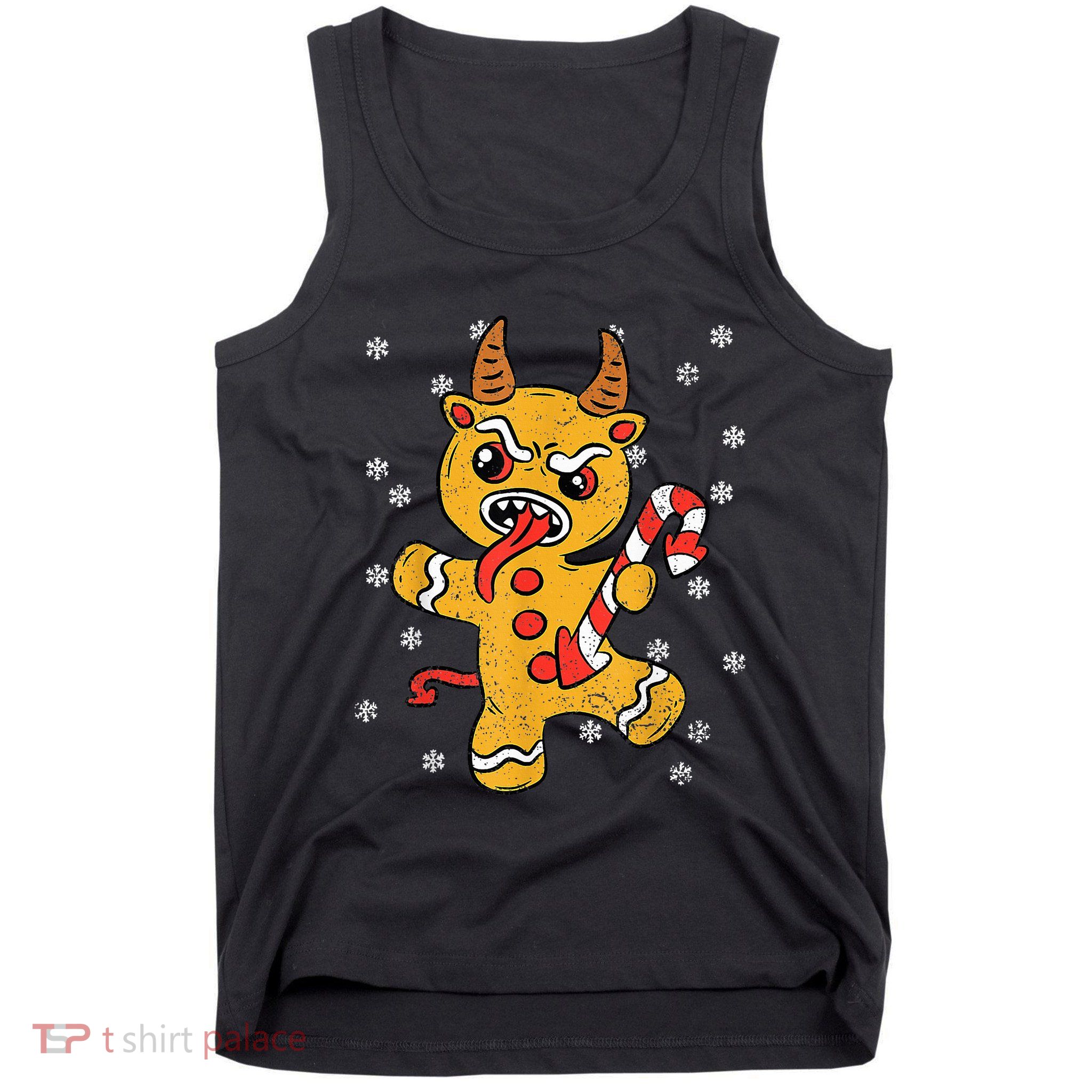 Gingerbread Man Krampus Christmas Pajama Xmas Candy Cane  Tank Top