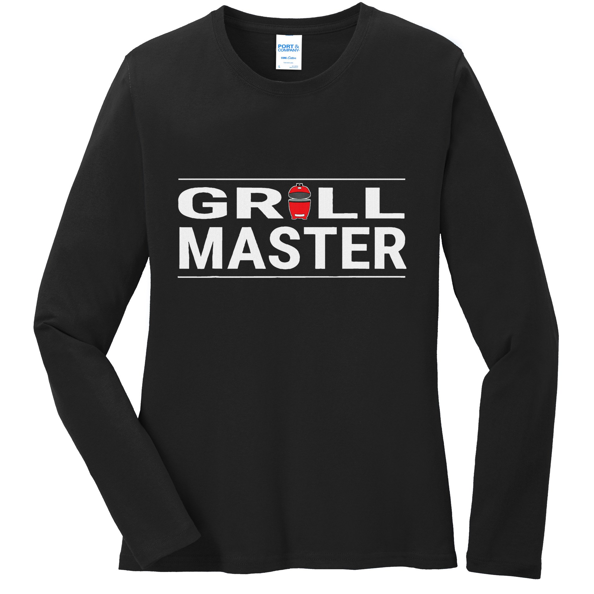 Grill Master Kamado Style Bbq Barbecue Pitmaster Ladies Long Sleeve Shirt