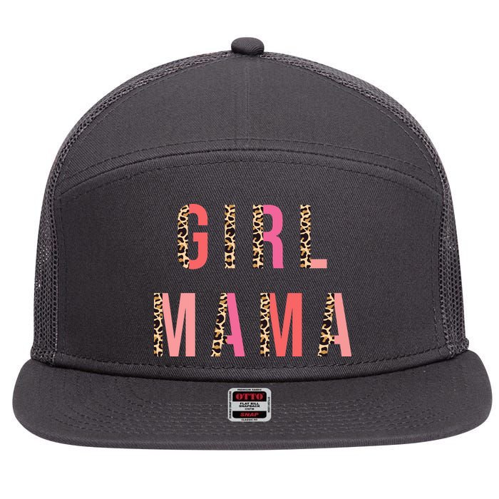 Girl Mama Leopard 7 Panel Mesh Trucker Snapback Hat