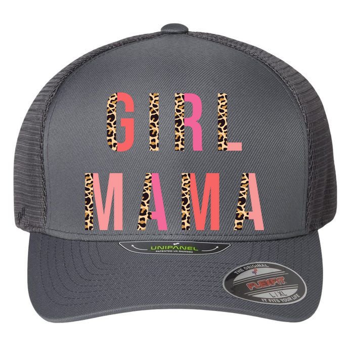 Girl Mama Leopard Flexfit Unipanel Trucker Cap