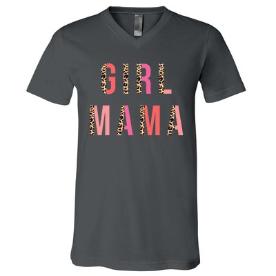 Girl Mama Leopard V-Neck T-Shirt