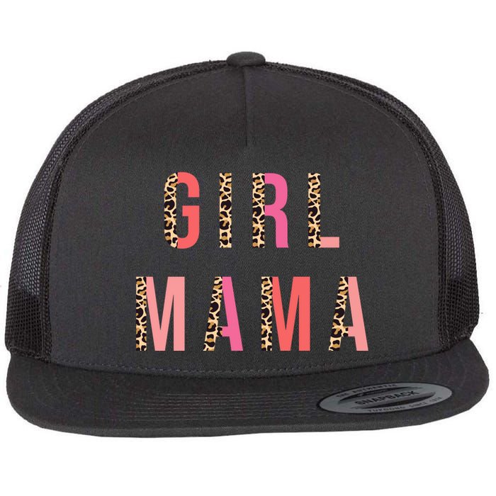 Girl Mama Leopard Flat Bill Trucker Hat