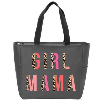 Girl Mama Leopard Zip Tote Bag