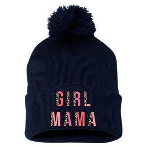 Girl Mama Leopard Pom Pom 12in Knit Beanie