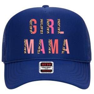 Girl Mama Leopard High Crown Mesh Back Trucker Hat