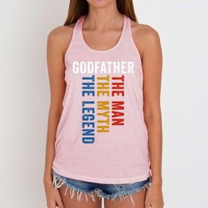 Godfather Myth Legend Funny Uncle Godfather Gift Women's Knotted Racerback Tank