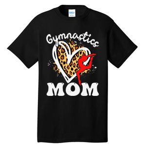 Gymnastics Mom Leopard Heart Gymnast Wo Mother's Day Tall T-Shirt