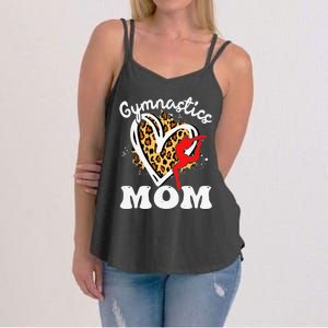 Gymnastics Mom Leopard Heart Gymnast Wo Mother's Day Women's Strappy Tank